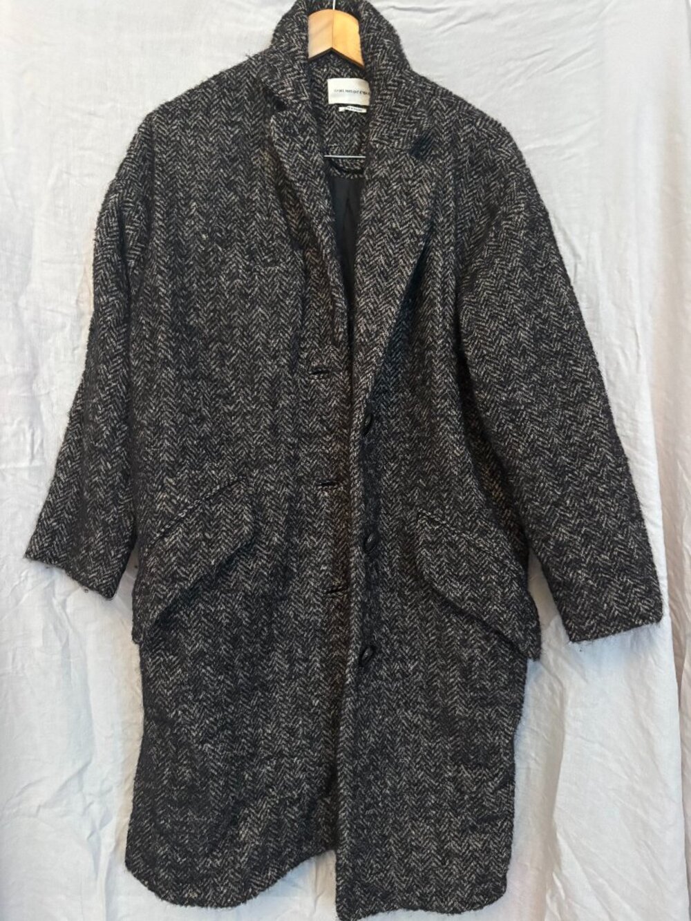 Isabel Marant Etoile Dark Gray Wool Tweed Coat